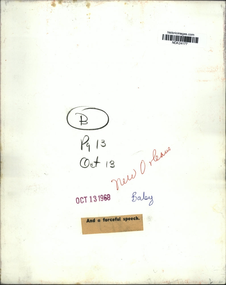 1968 Press Photo New Orleans - Baby With Wide Open Mouth - noa24177