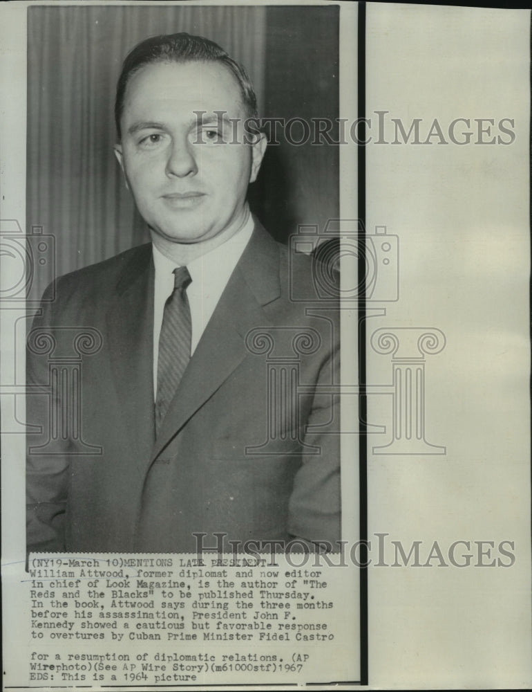 1964 Press Photo William Attwood, magazine editor, author, and former diplomat