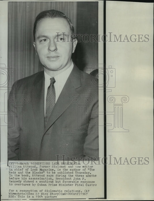 1964 Press Photo William Attwood, magazine editor, author, and former diplomat