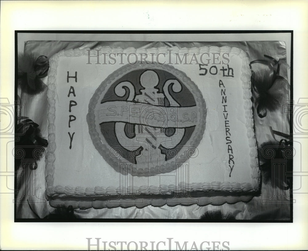 1988 Press Photo Barbershop Quartet 50th Anniversary Cake- Historic Images