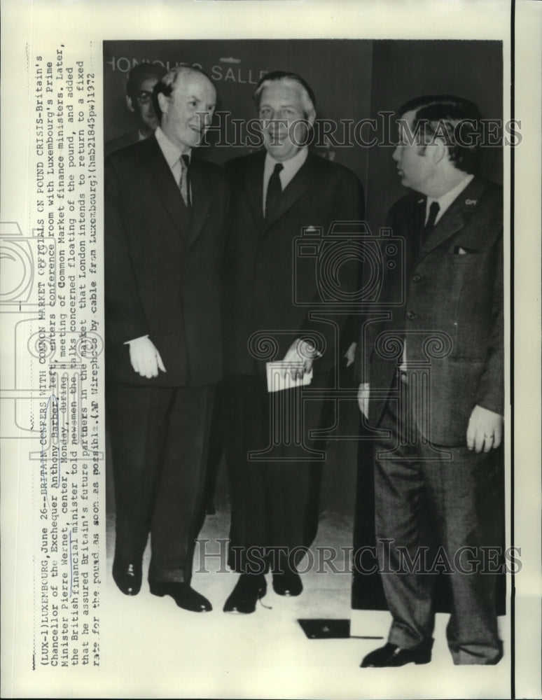 1972 Press Photo Common Market Finance Ministers - Anthony Barber, Pierre Wernet