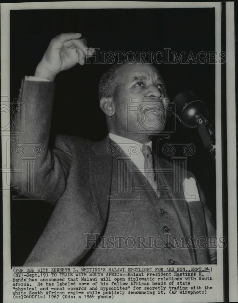 1964 Press Photo Hastings K. Banda, Malawi President- Historic Images