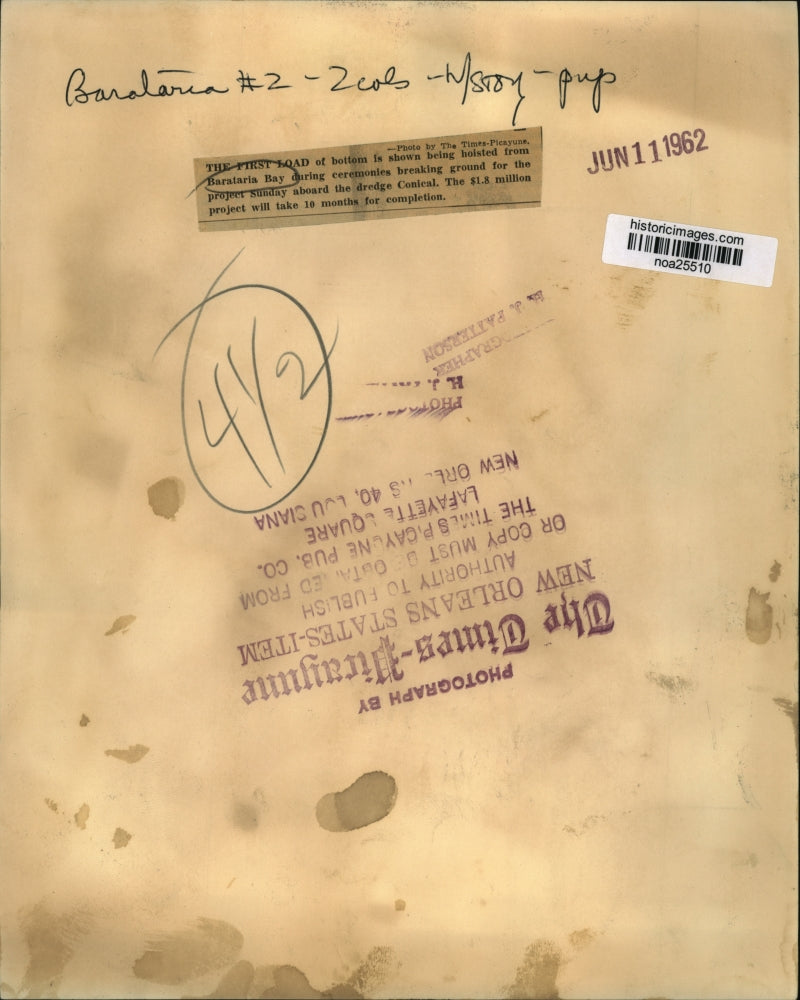 1962 Press Photo Barataria Bay - Crowd at Breaking Ground Ceremony, Louisiana