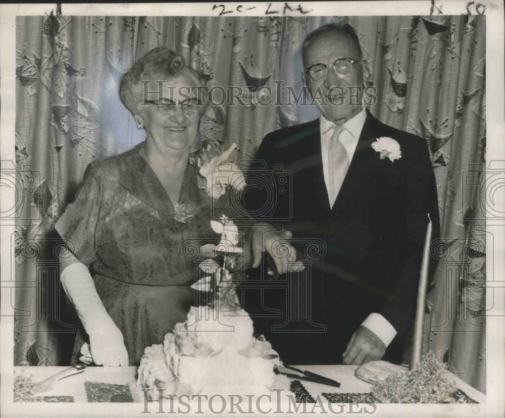 1958 Press Photo Mr. and Mrs. Philip Barone Celebrate 50th Wedding Anniversary- Historic Images