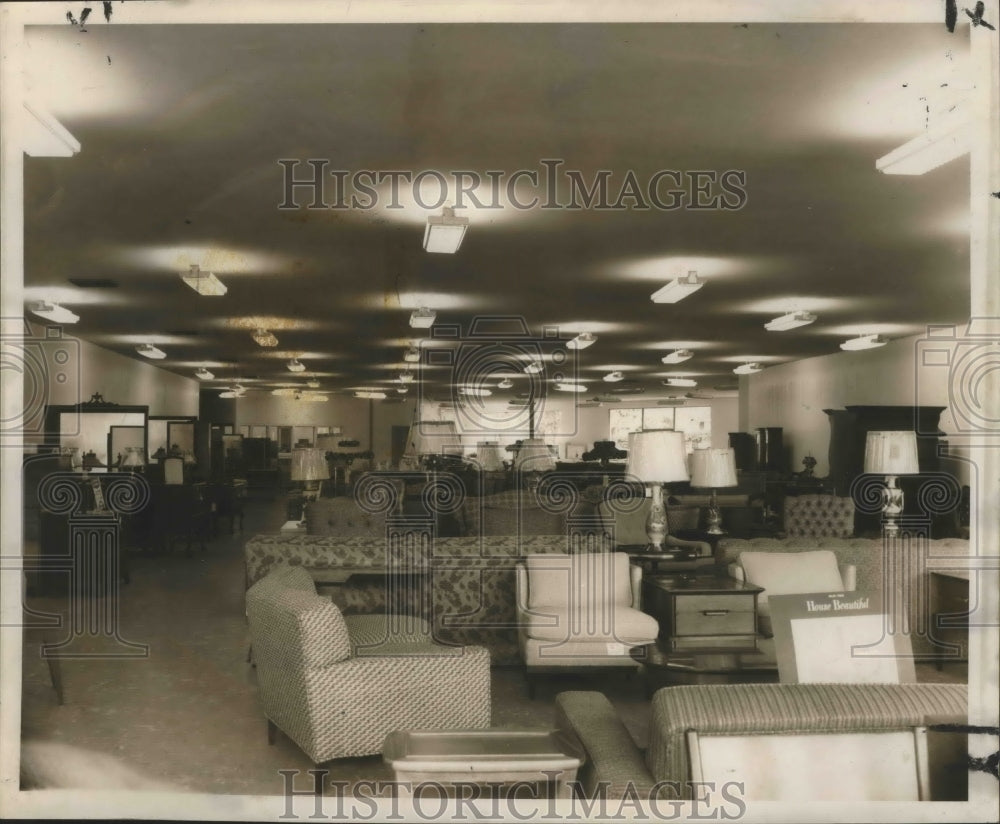 1953 Press Photo New Orleans - Interior View of Lester Barnett Gentilly Inc.