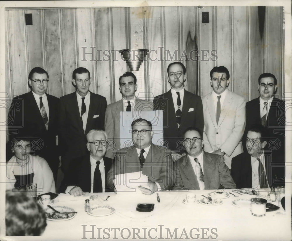 1956 Press Photo Attendees at Event for Frank Barreca- Historic Images