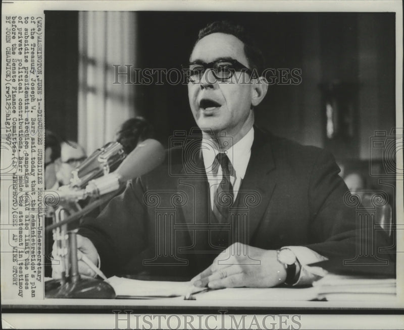 Load image into Gallery viewer, 1967 Press Photo Joseph W. Barr, Undersecretary of the Treasury
