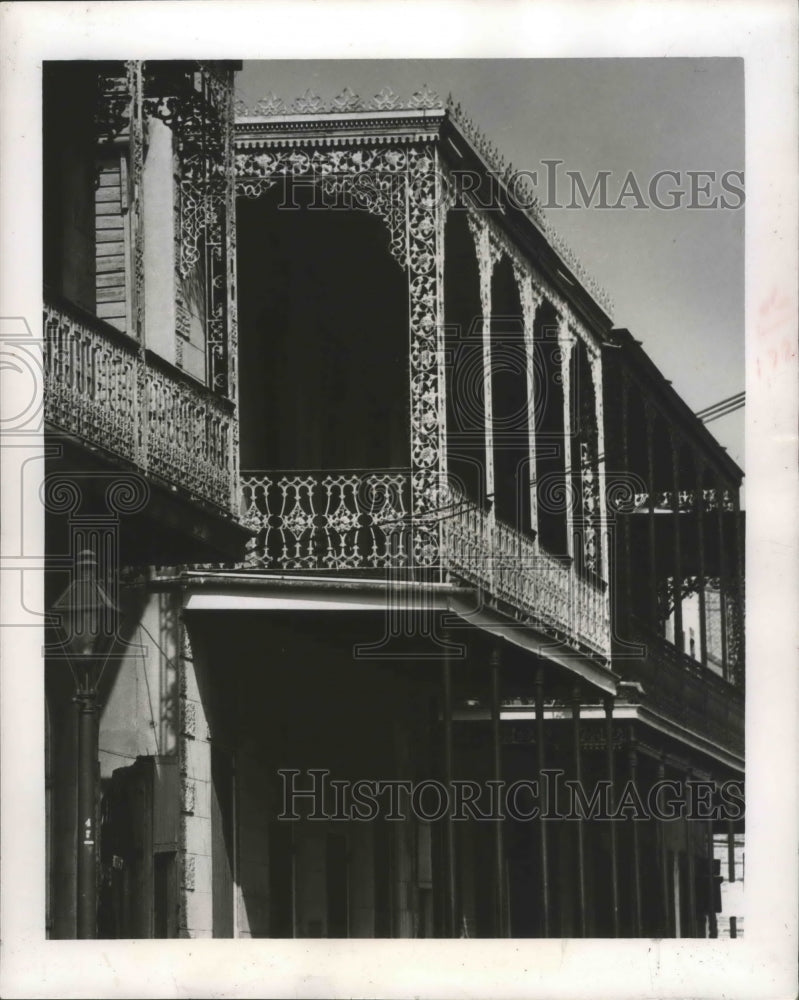 1965 Press Photo Balconies in New Orleans - Iron Lace on 1100 Block of Chartres- Historic Images