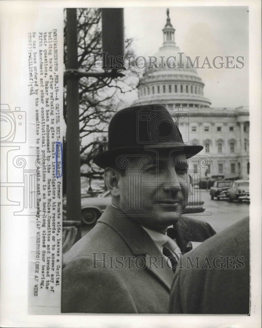 1964 Press Photo Bobby Baker, Former Senate Aide, Under Investigation- Historic Images