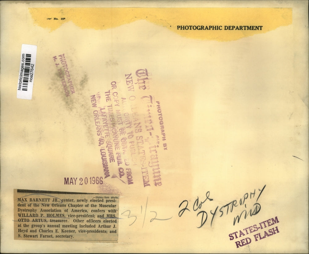 1966 Press Photo Officers of New Orleans' Muscular Dystrophy Association