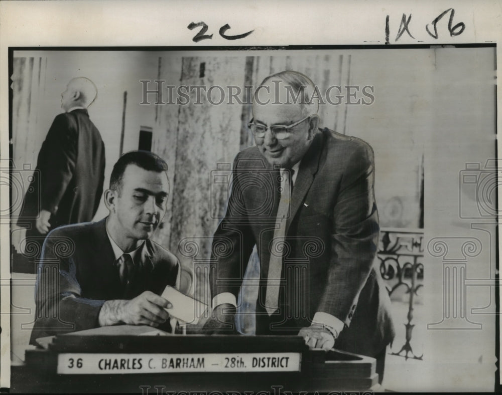 1964 Press Photo Louisiana State Legislature - C.E. Barham and C.C. Barham- Historic Images