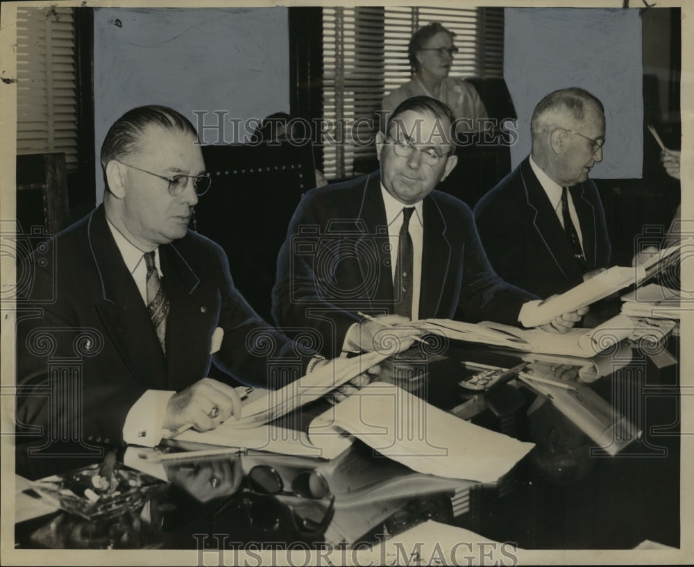 1954 Press Photo Louisiana Pardon Board - Officials at Joseph Sheffield Appeal