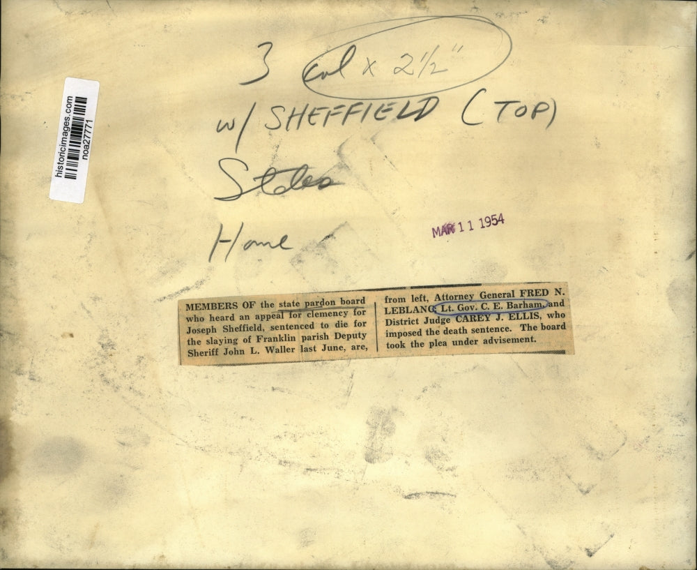 1954 Press Photo Louisiana Pardon Board - Officials at Joseph Sheffield Appeal