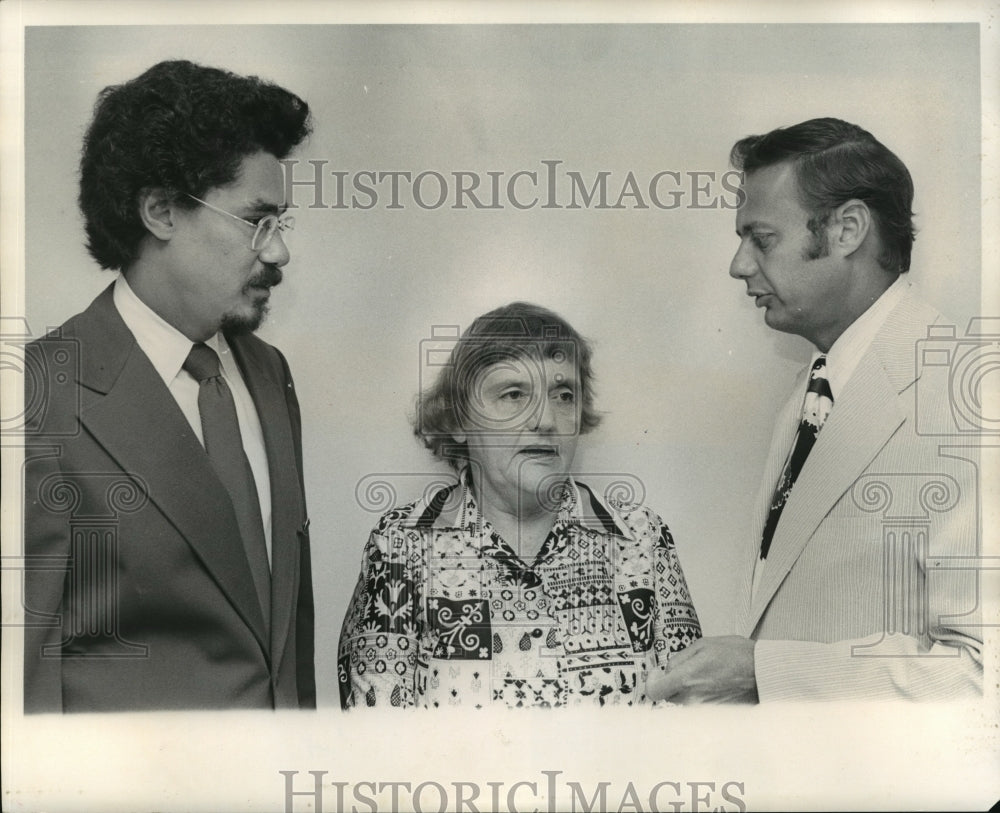 1973 Press Photo Mr. Sidney J Barthelemy, Miss Mildred Fossier, Dr Charles Mary- Historic Images