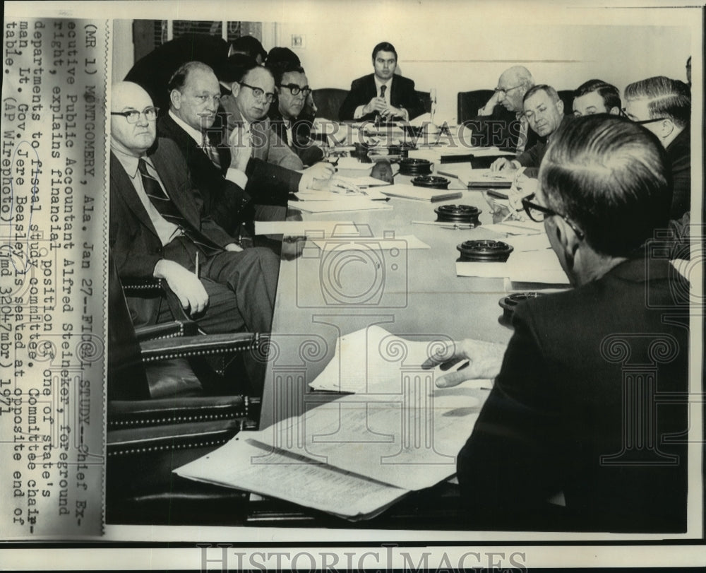 1971 Press Photo Alabama Fiscal Study Committee Led by Alfred Steineker- Historic Images