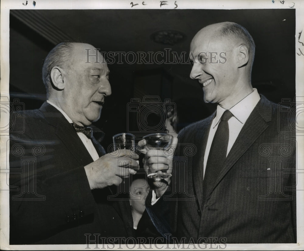 1958 Press Photo Bastille Day - Charles Leonard and Jacques Grellet, New Orleans