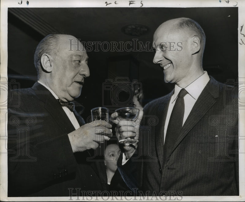 Load image into Gallery viewer, 1958 Press Photo Bastille Day - Charles Leonard and Jacques Grellet, New Orleans
