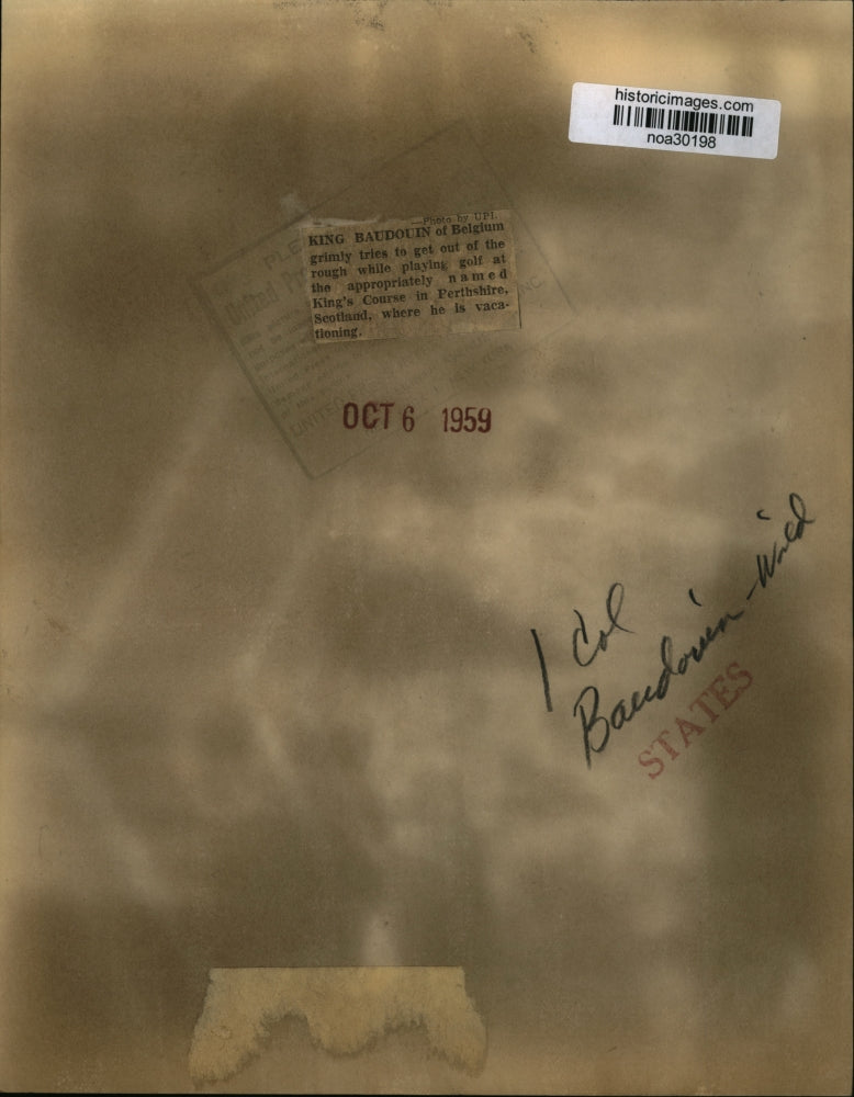 1959 Press Photo King Baudouin, Belgium Golfing, King's Course, Perthshire