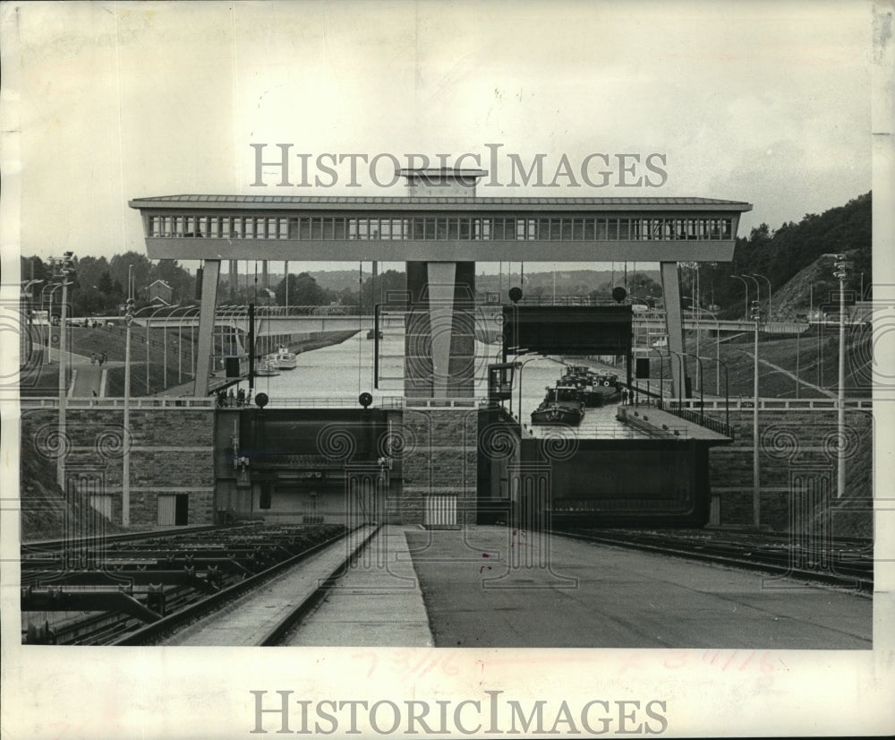 1969 Press Photo Ronquieres Incline, Charleroi to Brussels, Belgium- Historic Images