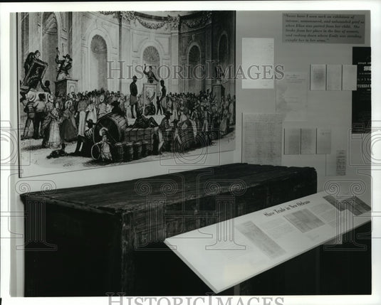  Press Photo The Antebellum section of Cabildo displays slave auction block- Historic Images