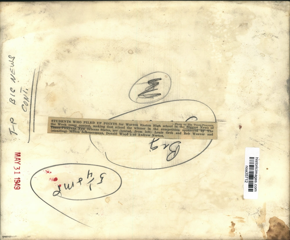 1949 Press Photo The Times-Picayune Biggest News of the Week Contest Winners