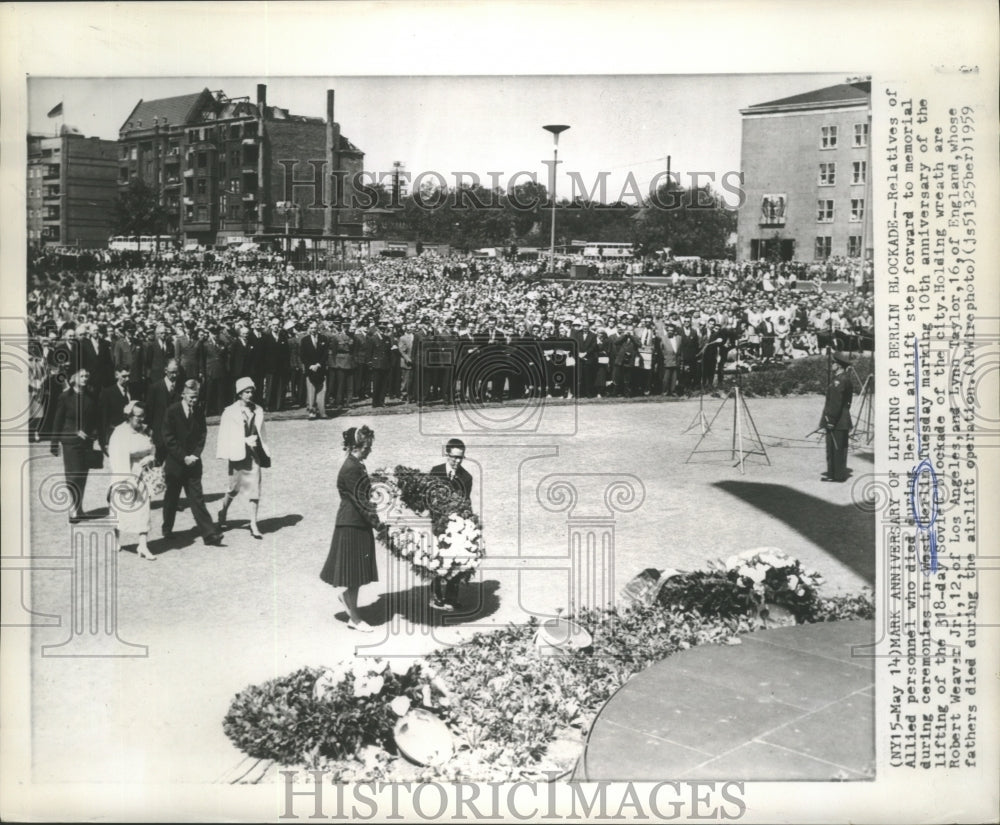 1959 Press Photo Anniversary of Lifting of Berlin Blockade in West Berlin- Historic Images