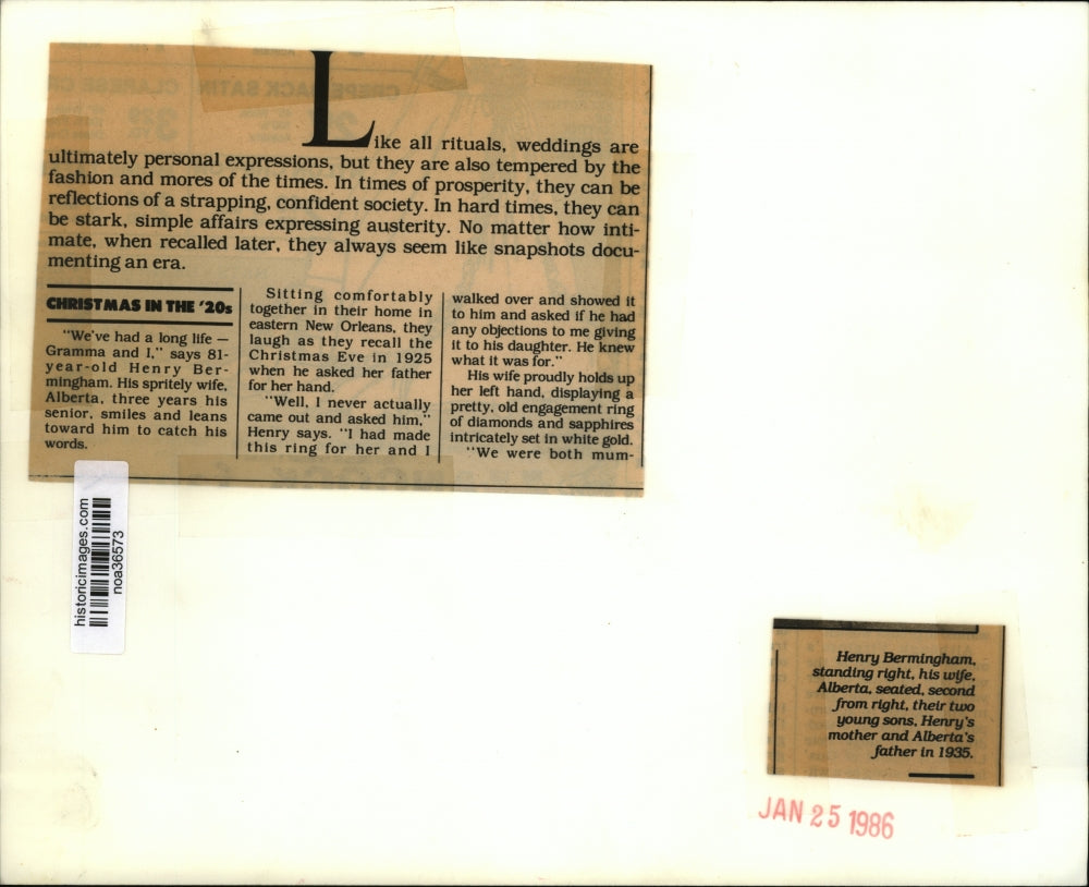 1935 Press Photo Henry and Alberta Bermingham, with sons & family in New Orleans