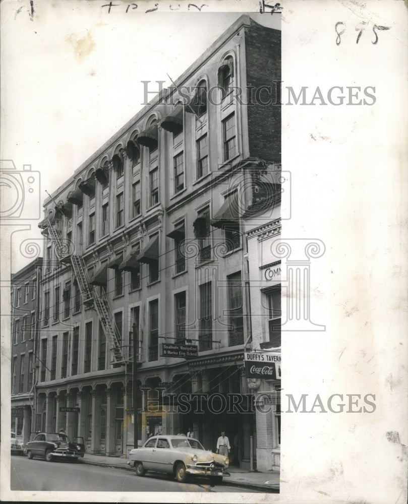 1950 Press Photo Street view of the Board of Trade Building on Magazine St.- Historic Images