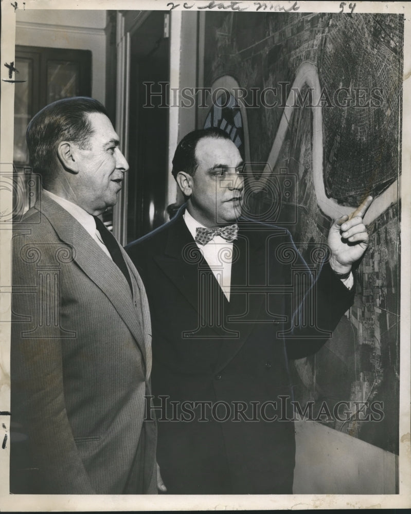 1953 Press Photo Gervais F. Favort shown with Louis C. Bisso - noa38758