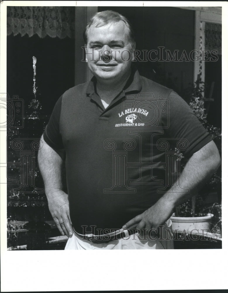  Press Photo Jim Blanchard in front of his restaurant, La Bella Rosa- Historic Images