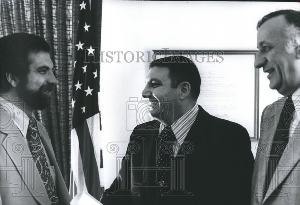  Press Photo Robert A. Bottoms of New Orleans and Mike Balzano, Others in Office- Historic Images