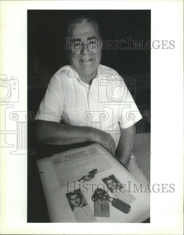 1992 Press Photo Former World War II fighter pilot Bill Boulet, of Algiers- Historic Images