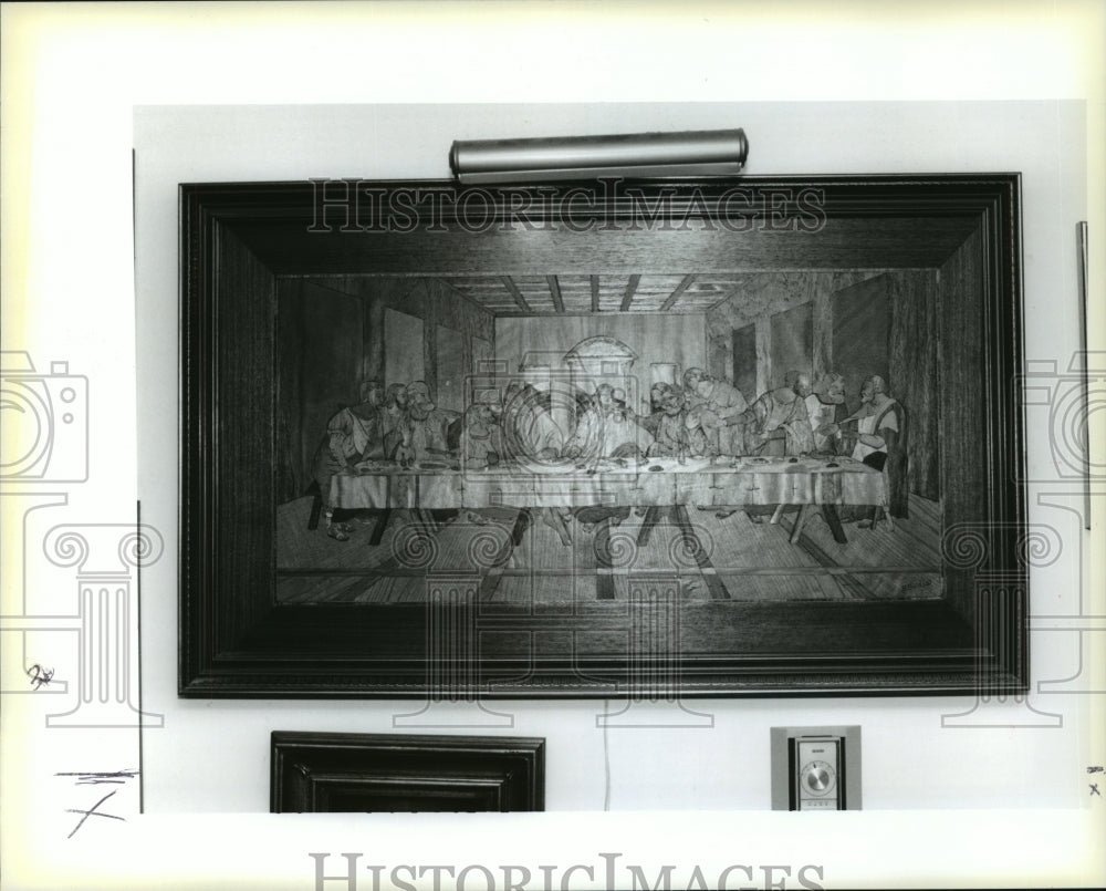 1995 Press Photo A marquetry of the Last Supper at Howard Bridges&#39; home in Arabi- Historic Images