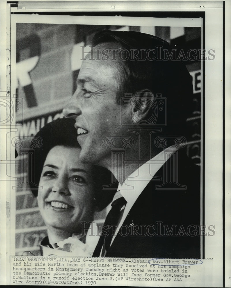 1970 Press Photo Alabama Governor Albert Brewer and Wife Martha in Montgomery- Historic Images