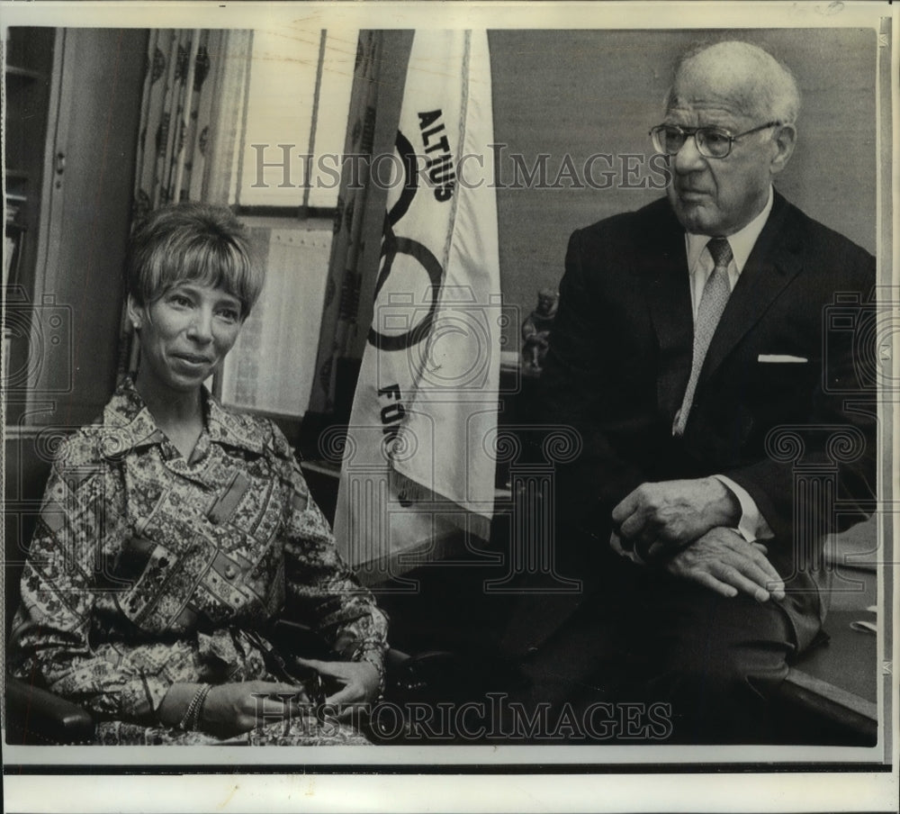 1973 Press Photo Avery Brundage and Princess Mariann Reuss announce plans to wed- Historic Images