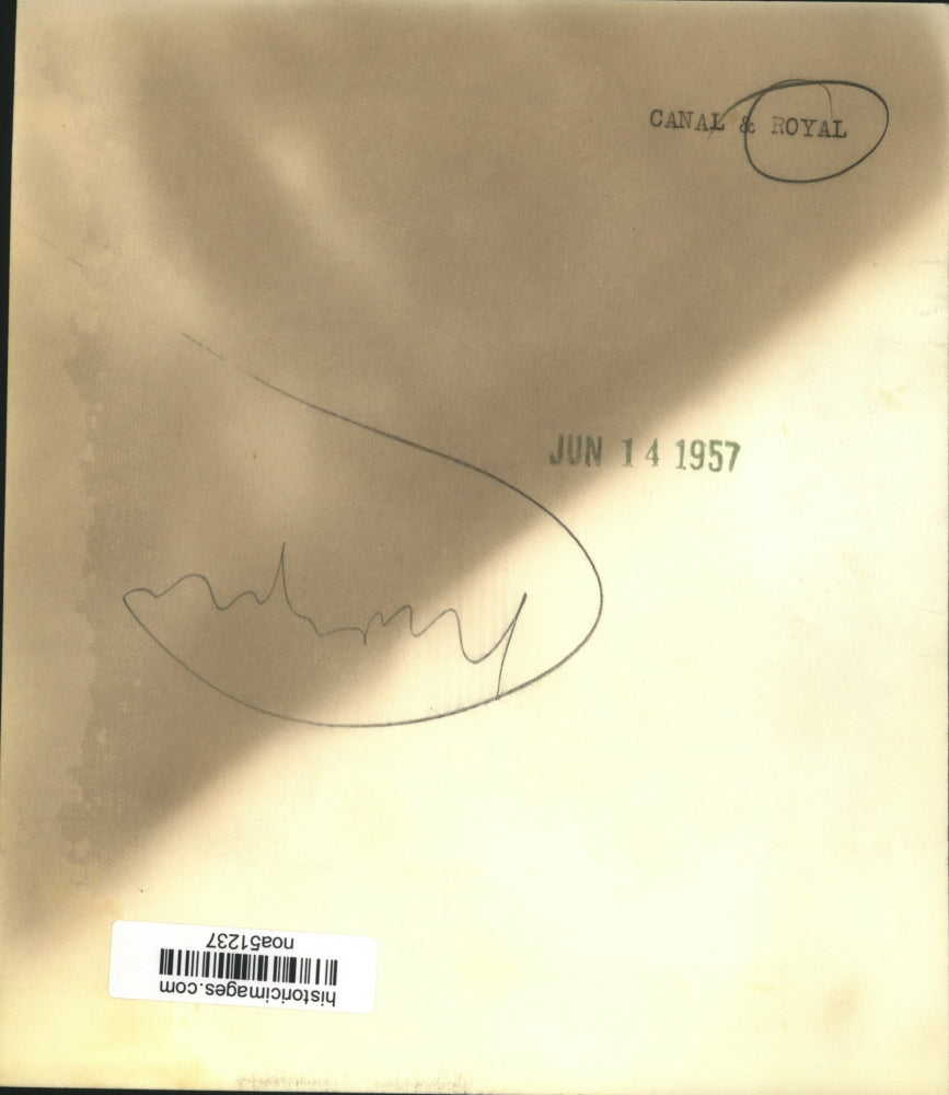 1957 Press Photo Street View of Canal and Royal Street Intersection - noa51237