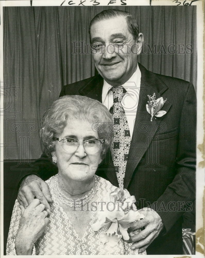 1974 Press Photo Mr. &amp; Mrs. Joseph Campisi celebrate golden wedding annisersary- Historic Images