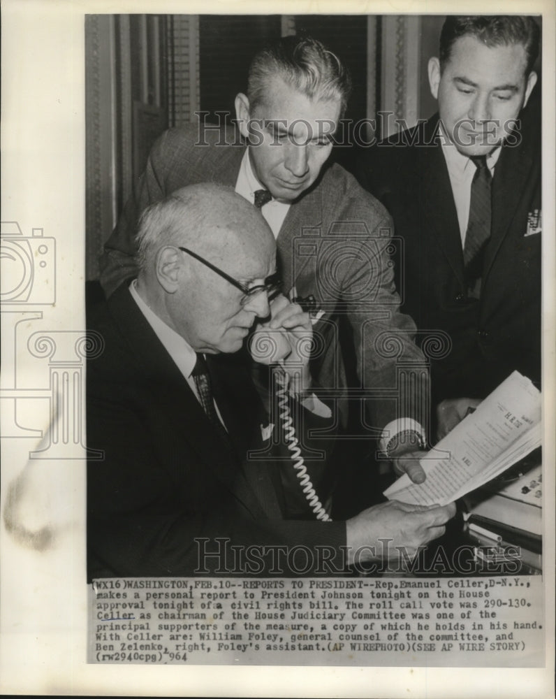 1964 Press Photo Representative Emanuel Celler, Democrat-New York with Others