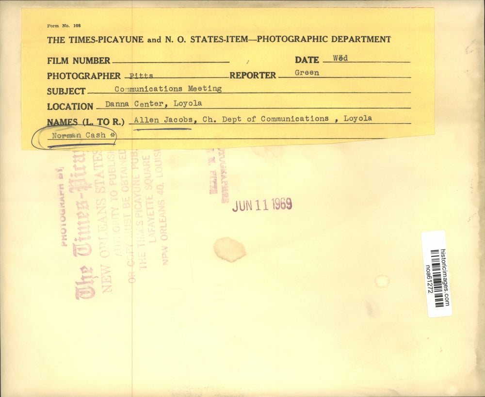 1969 Press Photo Loyola University - Allen Jacobs and Norman Cash, New Orleans