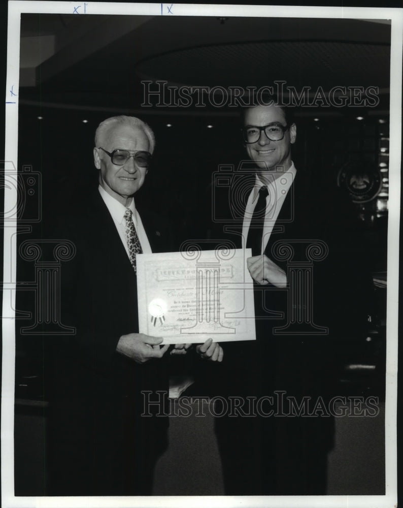  Press Photo Hilliet &quot;Pat&quot; Burke Jr. recognized by Jefferson Parish - Historic Images