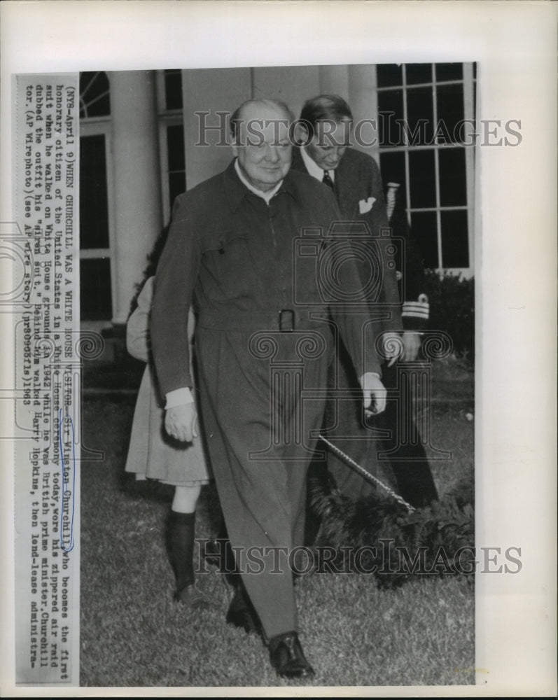 1963 Press Photo Sir Winston Churchill at White House in United States