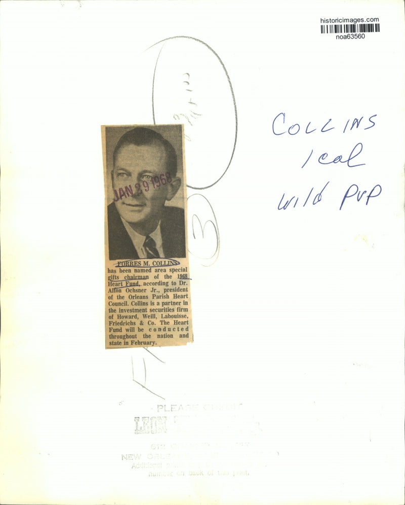 Load image into Gallery viewer, 1968 Press Photo Forres Collins, Howard, Weill, Labouisse, Friedrichs &amp; Company
