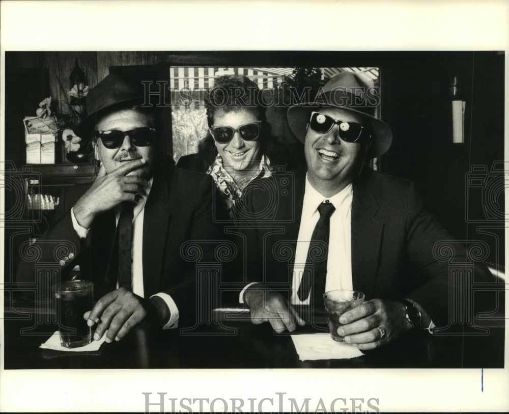 1990 Press Photo Brien Callaha, Steve Constance, Eddie O' Keeffe-Blues Brothers- Historic Images