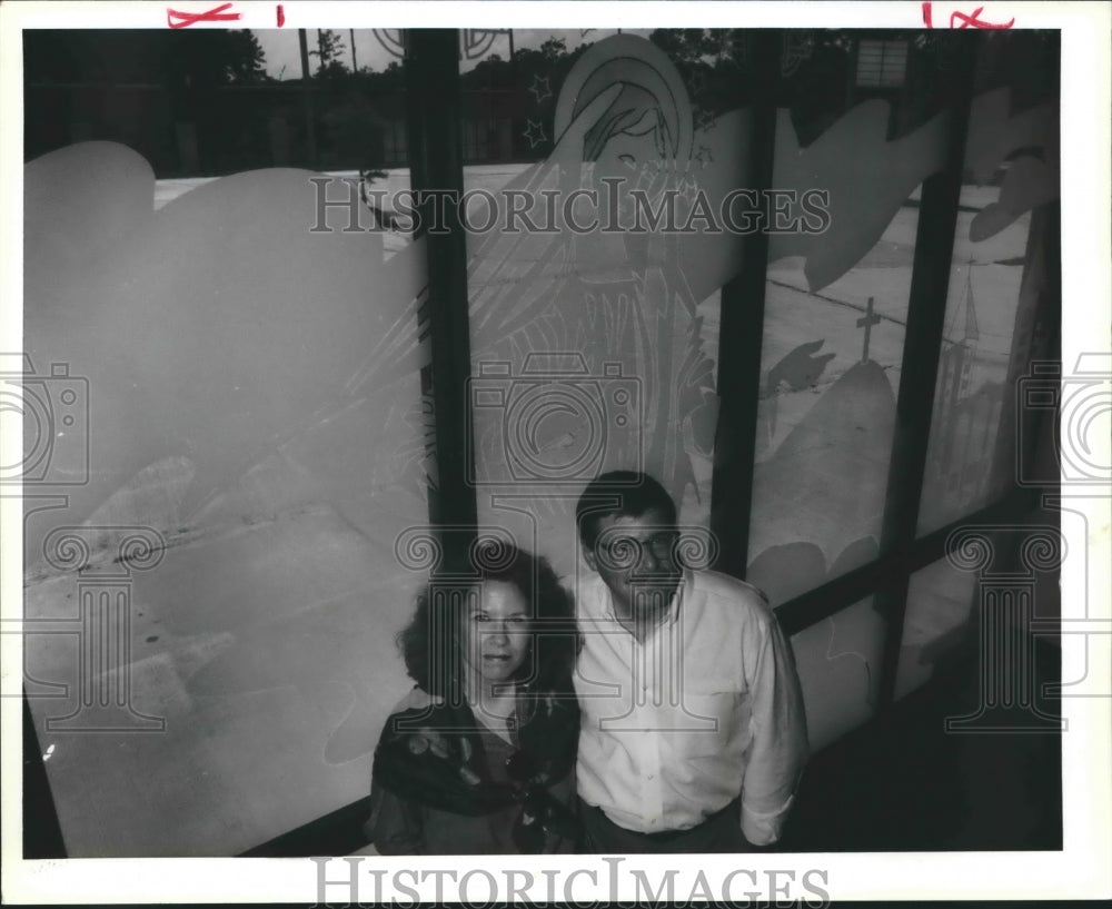 1990 Press Photo Kathy and Bob Coleman at Mary, Queen of Peace Catholic Church- Historic Images