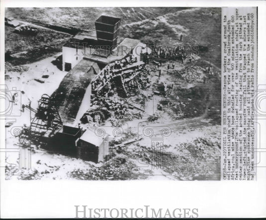 1960 Press Photo Aerial View of Coalbrook, South Africa Coal Mine after Collapse- Historic Images