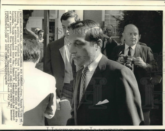 1969 Press Photo Attorney Robert Clark attends Kopechne hearing for attorneys