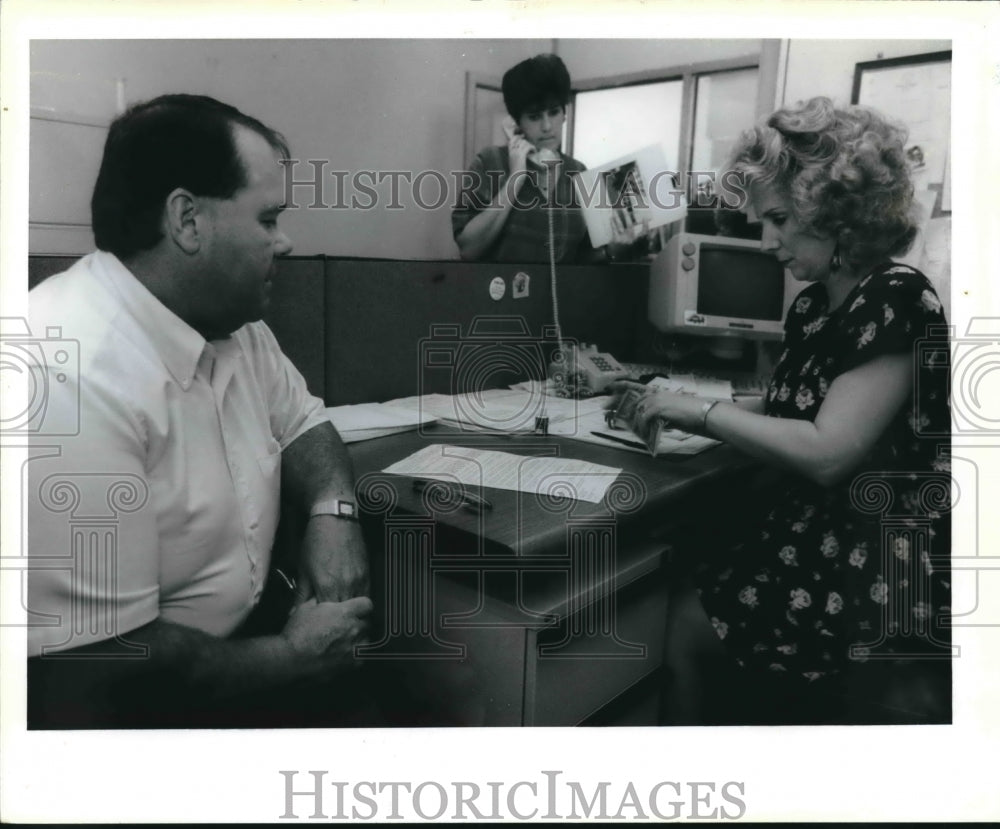  Press Photo Pat Clanton in a Tammany office- Historic Images