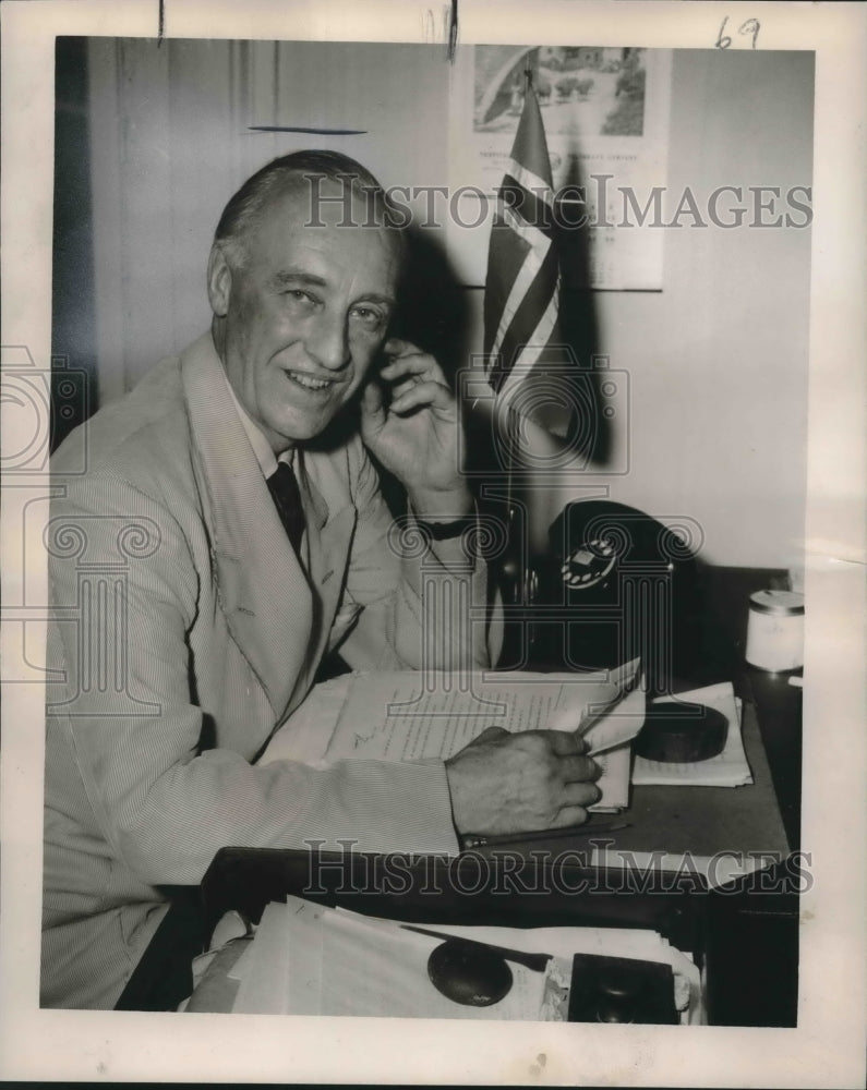 1948 Press Photo Consul-General George F. C. Collins, Norway diplomat