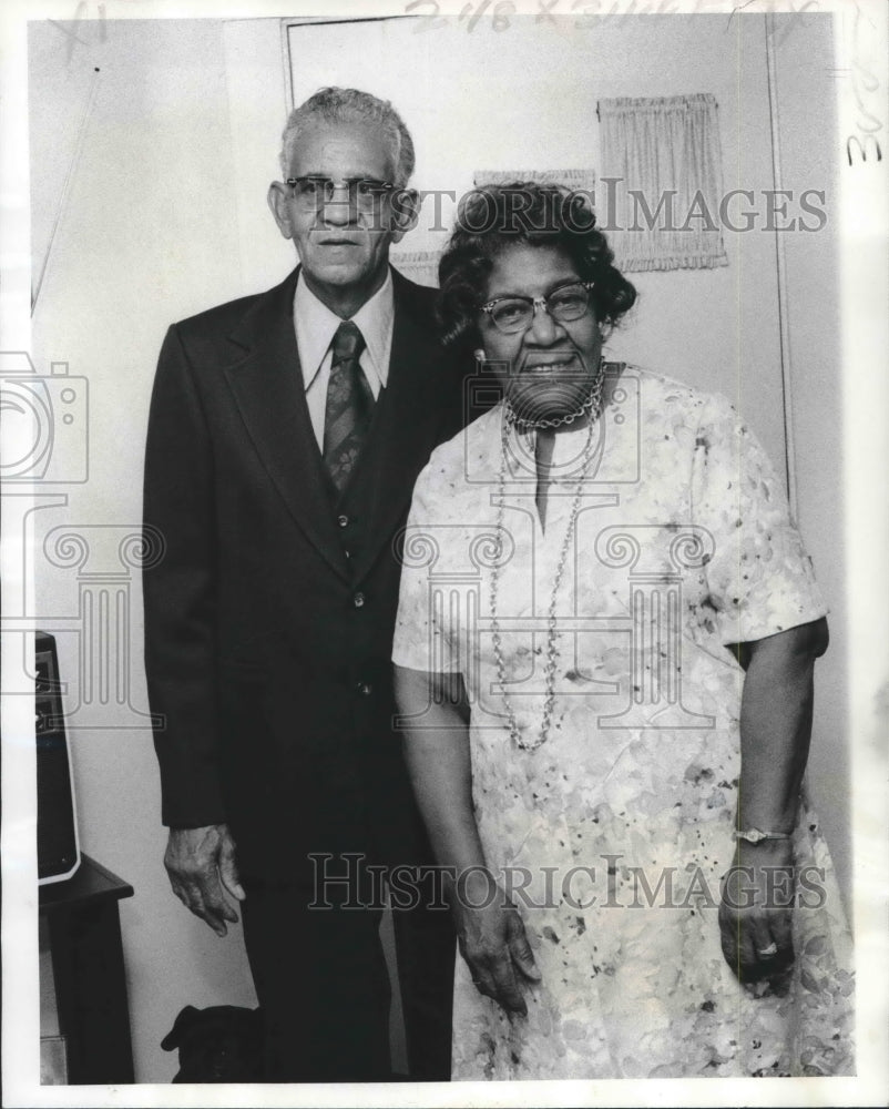 1977 Press Photo Mr. &amp; Mrs. Thomas Chopin celebrate 50th wedding anniversary- Historic Images