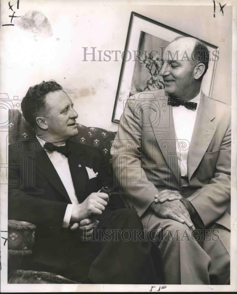 Load image into Gallery viewer, 1954 Press Photo Ronald J. Chinnock and Louis V. Hufft in New Orleans at Event

